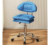 SGKOMN Modern Ergonomic Vanity Chair with Rolling Wheels and Height Adjustable Feature for Comfortable Makeup Appli n Stylish Swivel Vanity Stool in Dark Gray Color Perfect for C, Dark Blue-One Size