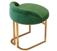 SGKOMN Modern Vanity Chair with Metal Legs and Low Back Armless Makeup Stool for Bathroom Vanity, Green-One Size