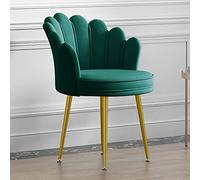 SGKOMN Plush Velvet Vanity Chairs Set of 2 Stylish Accent Chairs with Metal Legs for Living Room or Bedroom Modern Mid Back Design Comfortable D Chair for Kitchen Green 17x18x29