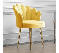SGKOMN Plush Velvet Vanity Chairs with Metal Legs Set of 2 Yellow Accent Chairs for Modern Living Room and Bedroom