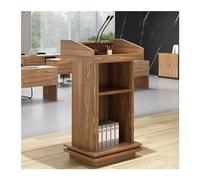 SGKOMN Solid Wood Pulpits for Churches - Podium Wood Stand Lectern Stand with Storage Shelf,Standing Desk for Speakers Lecterns & Podiums for Classrooms Offices Restau