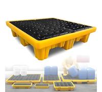 SGKOMN Stackable Spill Containment Platform with Drain Modular Tray for Large Spill Management Ideal Pallet for Ton Barrels in Warehouses & Factories