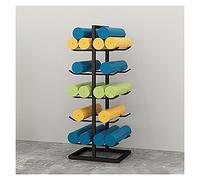 SGKOMN Yoga Mat Rack Floor, Metal Large Capacity Foam Roller Storage Stand for Fitness Exercise Mat/Work Out Mat, Hold 10/20 Mats, Black-50×40×130cm