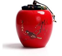 SGLDXQVZJHM Funeral Urn,Ceramic Keepsake Urns,Pet Cremation,Human Small Memorial, Decorative For Ashes Dog Cat Mini Ceramics(Red)