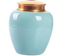 SGLDXQVZJHM Urns Ashes,Mini Cremation Urn,Pet, Keepsake, Ceramics - Funeral For Human Ashes- Display Burial At Home Or In Niche At Columbarium,4.9 * 5.4inch(Blue)