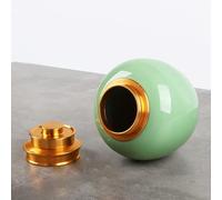 SGLDXQVZJHM Urns Ashes,Mini Cremation Urn,Pet, Keepsake, Ceramics - Funeral For Human Ashes- Display Burial At Home Or In Niche At Columbarium,4.9 * 5.4inch(Green)