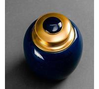 SGLDXQVZJHM Urns Ashes,Mini Cremation Urn,Pet, Keepsake,Funeral Medium Sealing Hand Made In Ceramics Memorial For Human Adult(Blue)