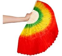 SGLDXQVZJHM Veil Silk Fan- Faux Dance Fan Gradient Colour Performance Suitable For Belly Oriental Egyptian(Redleft)