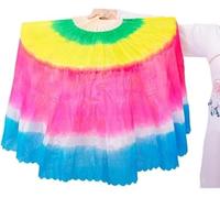 SGLDXQVZJHM Veil Silk Fan- Faux Dance Fan Gradient Colour Stage Performance Suitable For Belly Oriental Egyptian(Pink Blueright)