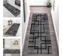 SGLGSTORE Carpet Runners for Hallways Non Slip Washable Runner Rug Corridor Doormat Grey Black Modern Kitchenrunner Anti-staincarpet 50X50CM Rugrunners Bedroom Living Room Bathroom Floor Mat