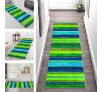 SGLGSTORE Carpet Runners for Hallways Non Slip Washable Runner Rug Doormat Blue Green Brown Kitchenrunner Hall Rugrunners 120X250CM Bedroom Living Room Corridor Floor Mat