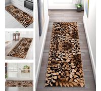 SGLGSTORE Carpet Runners for Hallways Non Slip Washable Runner Rug Doormat Brown Black Kitchenrunner Hall 120X300CM Rugrunners Bedroom Living Room Corridor Floor Mat