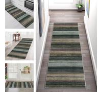 SGLGSTORE Carpet Runners for Hallways Non Slip Washable Runner Rug Doormat Vintage Brown Green Kitchenrunner Hall Rugrunners 120X300CM Bedroom Living Room Corridor Floor Mat