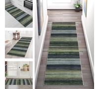 SGLGSTORE Carpet Runners for Hallways Non Slip Washable Runner Rug Doormat Vintage Green Blue Brown Kitchenrunner Hall Rugrunners 120X250CM Bedroom Living Room Corridor Floor Mat