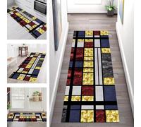 SGLGSTORE Carpet Runners for Hallways Non Slip Washable Runner Rug Long Polyester Doormat Black Blue Red Kitchenrunner Anti-stain Hall 70X240CM Rugrunners Bedroom Living Room Corridor Floor Mat