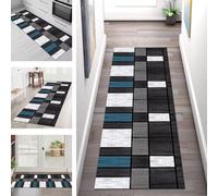 SGLGSTORE Carpet Runners for Hallways Non Slip Washable Runner Rug Long Polyester Doormat Blue Black Grey Kitchenrunner Anti-stain Hall 80X120CM Rugrunners Bedroom Living Room Corridor Floor Mat