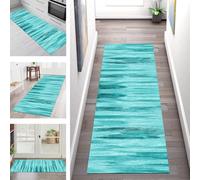 SGLGSTORE Carpet Runners for Hallways Non Slip Washable Runner Rug Long Polyester Doormat Blue Kitchenrunner Anti-stain Hall 50X250CM Rugrunners Bedroom Living Room Corridor Floor Mat