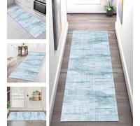 SGLGSTORE Carpet Runners for Hallways Non Slip Washable Runner Rug Long Polyester Doormat Blue Kitchenrunner Anti-stain Hall 80X100CM Rugrunners Bedroom Living Room Corridor Floor Mat