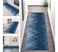 SGLGSTORE Carpet Runners for Hallways Non Slip Washable Runner Rug Long Polyester Doormat Blue Kitchenrunner Anti-stain Hall 100X180CM Rugrunners Bedroom Living Room Corridor Floor Mat