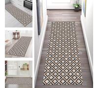 SGLGSTORE Carpet Runners for Hallways Non Slip Washable Runner Rug Long Polyester Doormat Brown Blue Kitchenrunner Anti-stain Hall 50X400CM Rugrunners Bedroom Living Room Corridor Floor Mat