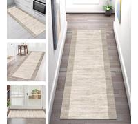 SGLGSTORE Carpet Runners for Hallways Non Slip Washable Runner Rug Long Polyester Doormat Brown Kitchenrunner Anti-stain Hall 50X400CM Rugrunners Bedroom Living Room Corridor Floor Mat