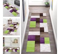 SGLGSTORE Carpet Runners for Hallways Non Slip Washable Runner Rug Long Polyester Doormat Brown Purple Green Kitchenrunner Anti-stain Hall 50X400CM Rugrunners Bedroom Living Room Corridor Floor Mat