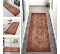 SGLGSTORE Carpet Runners for Hallways Non Slip Washable Runner Rug Long Polyester Doormat Caramel Brown Kitchenrunner Anti-stain Hall 50X400CM Rugrunners Bedroom Living Room Corridor Floor Mat