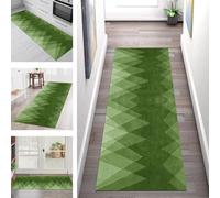 SGLGSTORE Carpet Runners for Hallways Non Slip Washable Runner Rug Long Polyester Doormat Green Kitchenrunner Anti-stain Hall 50X450CM Rugrunners Bedroom Living Room Corridor Floor Mat