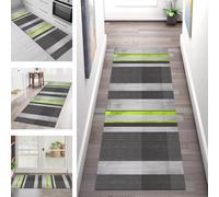 SGLGSTORE Carpet Runners for Hallways Non Slip Washable Runner Rug Long Polyester Doormat Grey Black Green Kitchenrunner Anti-stain Hall 60X120CM Rugrunners Bedroom Living Room Corridor Floor Mat