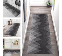SGLGSTORE Carpet Runners for Hallways Non Slip Washable Runner Rug Long Polyester Doormat Grey Black Kitchenrunner Anti-stain Hall 60X350CM Rugrunners Bedroom Living Room Corridor Floor Mat