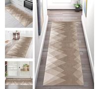 SGLGSTORE Carpet Runners for Hallways Non Slip Washable Runner Rug Long Polyester Doormat Light Brown Kitchenrunner Anti-stain Hall 70X200CM Rugrunners Bedroom Living Room Corridor Floor Mat