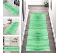 SGLGSTORE Carpet Runners for Hallways Non Slip Washable Runner Rug Long Polyester Doormat Light Green Kitchenrunner Anti-stain Hall 120X300CM Rugrunners Bedroom Living Room Corridor Floor Mat