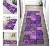 SGLGSTORE Carpet Runners for Hallways Non Slip Washable Runner Rug Long Polyester Doormat Pink Blue-Purple Kitchenrunner Anti-stain Hall 100X120CM Rugrunners Bedroom Living Room Corridor Floor Mat