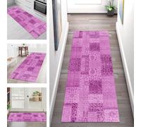SGLGSTORE Carpet Runners for Hallways Non Slip Washable Runner Rug Long Polyester Doormat Pink Kitchenrunner Anti-stain Hall 90X300CM Rugrunners Bedroom Living Room Corridor Floor Mat