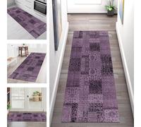 SGLGSTORE Carpet Runners for Hallways Non Slip Washable Runner Rug Long Polyester Doormat Purple Kitchenrunner Anti-stain Hall 120X500CM Rugrunners Bedroom Living Room Corridor Floor Mat