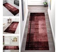 SGLGSTORE Carpet Runners for Hallways Non Slip Washable Runner Rug Long Polyester Doormat Red Black Kitchenrunner Anti-stain Hall 80X180CM Rugrunners Bedroom Living Room Corridor Floor Mat