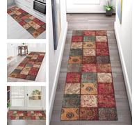 SGLGSTORE Carpet Runners for Hallways Non Slip Washable Runner Rug Long Polyester Doormat Red Green Orange Kitchenrunner Anti-stain Hall 80X100CM Rugrunners Bedroom Living Room Corridor Floor Mat