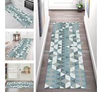 SGLGSTORE Carpet Runners for Hallways Non Slip Washable Runner Rugs Long Polyester Doormat 50X350CM Kitchenrunner Anti-staincarpet Hallway Geometry 3D Rugrunners Bedroom Living Room Floor Mat