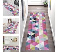 SGLGSTORE Carpet Runners for Hallways Non Slip Washable Runner Rugs Long Polyester Doormat 60X350CM Kitchenrunner Anti-staincarpet Hallway Geometry 3D Rugrunners Bedroom Living Room Floor Mat