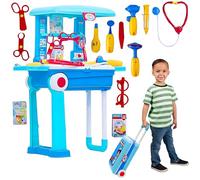 SGM 008-925A, Pretend Play Doctor Play Sets for Boys/Girls/Kids Doctor Kit Toys with Suitcase, Portable Medical Center Hospital Convertible Suitcase Gift for Boys and Girls Ages 3 and Up