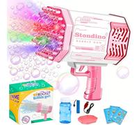 SGM-10169, Bubble Machine, 69 Holes Bubbles Gun Machine, Automatic Bubble Makers for Kids & Adults with Colorful Lights, Toy Gift Bubble Machine for Playing & Indoor/Outdoor Birthday Party (Pink)