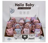 SGM 12-Pack Cute Baby Dolls Set - 12pcs Lifelike Soft Vinyl Dolls, Interactive Expression & Adorable Hat Outfits, Doll Gifts Pack for Girls & Boys Age 3+ - TD8888