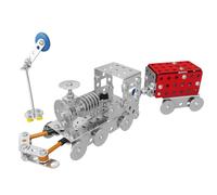 SGM 196-Piece Metal Train Model Kit - DIY Build-Your-Own Train Toy, STEM Educational Construction Set for Kids 6+ (Includes Tools & Manual) - X634-7