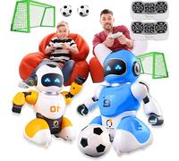 SGM 3066A RC Robot Football Game Toys - 2PCS Rechargeable Remote Control Robots with Soccer Ball, Goals & Controllers | Interactive Football Toy Gift | STEM Robot, Football Training