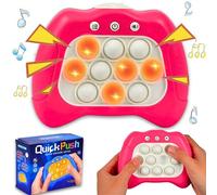 SGM 3672 Pop Game Light Up Fidget Toy, Bubble pop, Quick Push Game Console, Button Puzzle Pop Light Up Game, Sensory Fidget Toys for autism,Hand -eye coordination game for Kids Adults (Pink)
