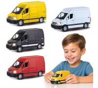 SGM 4 PCS Die-cast Metal Toy Van Set - Pull-Back Van Models Compatible with Sprinter - With Light & Sound, Assorted Colours - Kids Gift & Collector-Grade Model