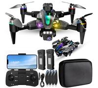 SGM 4K Camera Drone Foldable WiFi RC Quadcopter with Dual HD Cameras, Brushless Motor, Altitude Hold, Follow Me, One-Key Start Mini Drone with Camera 4K for Beginners - Black ST-1