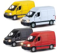 SGM 4pcs Diecast Toy Van - Compatible with Sprinter - Diecast Model Car Van Toy With light & Sound - XG879-108