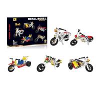SGM 5-in-1 Metal Model Motorcycle & Aircraft Building Kit - 283 Piece STEM Construction Set for Kids & Adults | DIY Metal Earth Style 3D Puzzle Toy with Tools & Instruction - X638-1