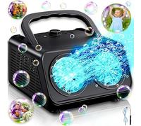 SGM 553 Bubble Machine | Durable Automatic Bubble Blower | 18000+ Big Bubbles Per Minute for Kids Toddler, with 2 Speed | Plug-in or Battery Powered for Parties, Birthday, Wedding, Christmas